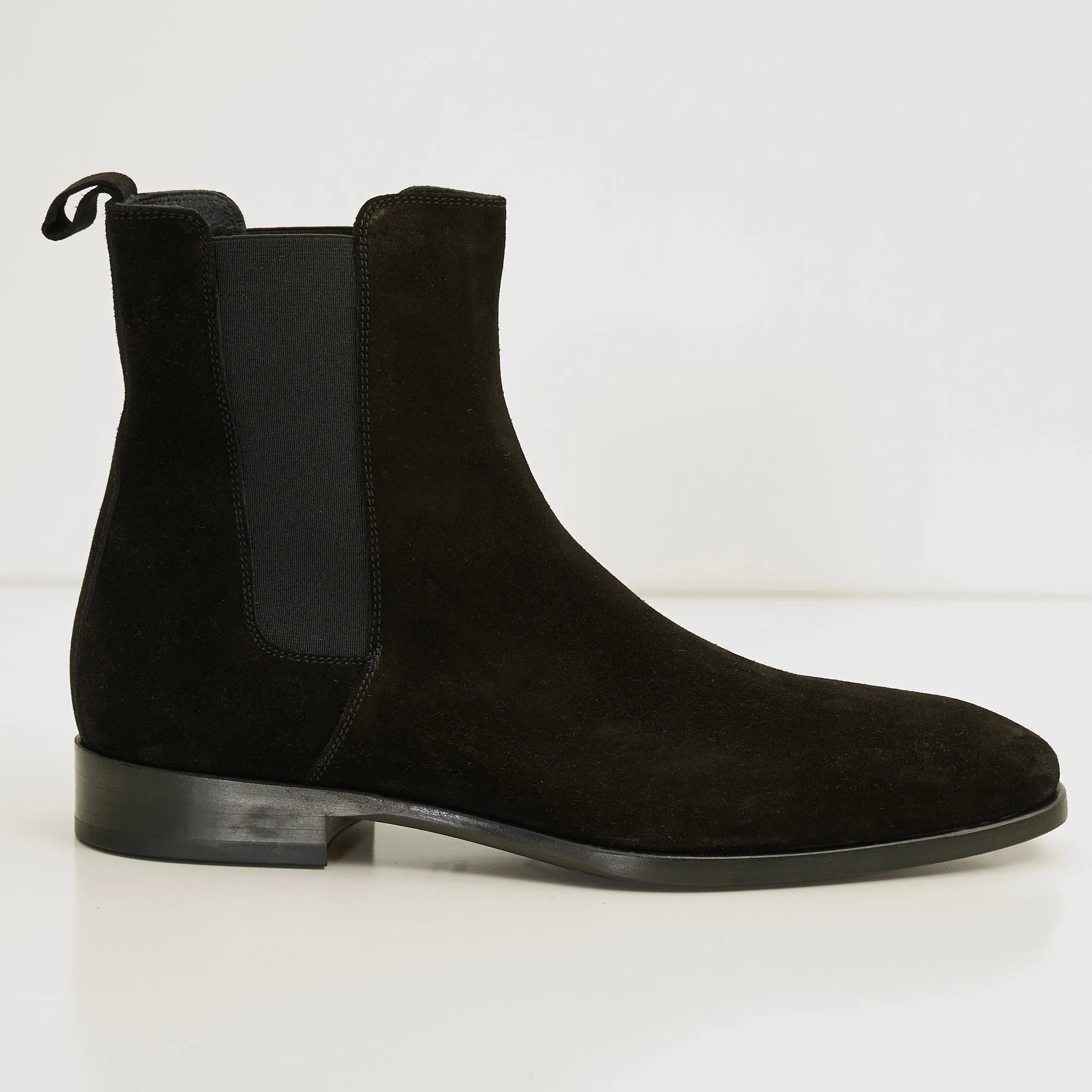 All Leather Essential Chelsea Boot - Black Suede
