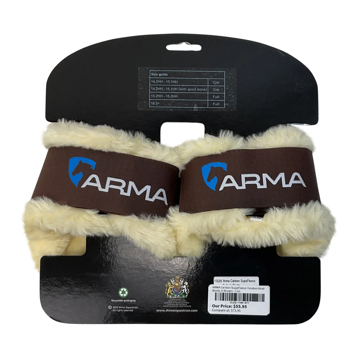 ARMA Carbon SupaFleece Tendon Hind Boots in Brown - Cob