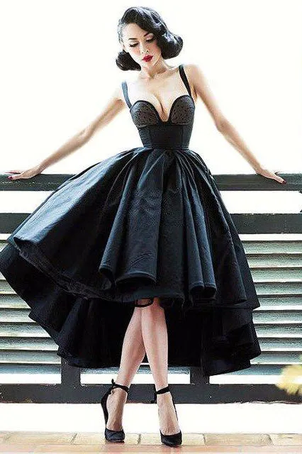 Chic Black Prom Dress High Low Prom Dresses Party Evening Dress  PDA433