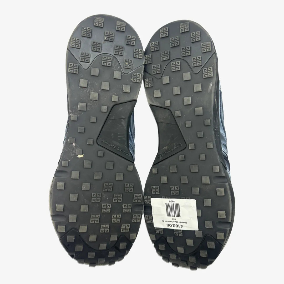 Givenchy men's black leather sneakers with white spray-paint effect