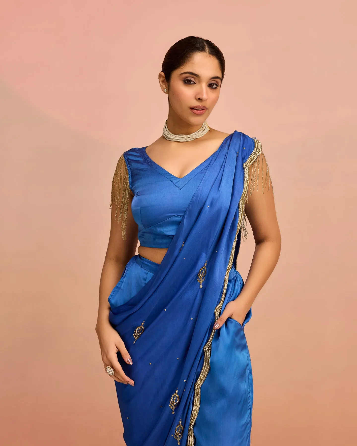 Lady in Lagoon Saree