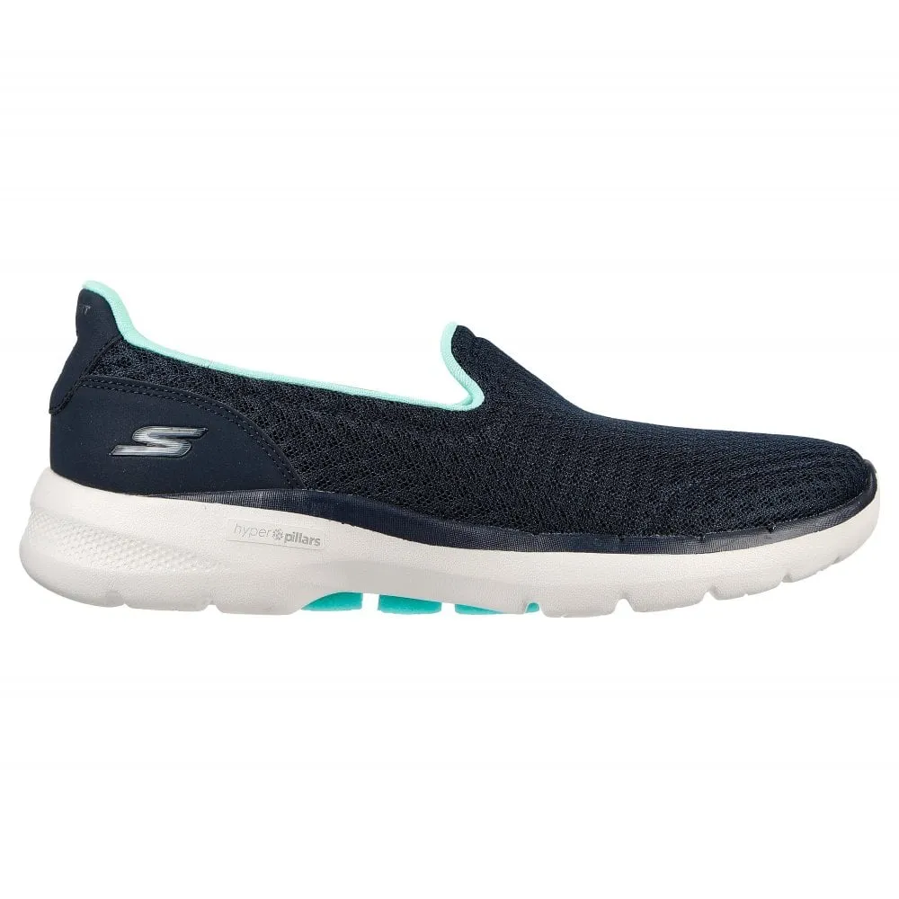 Skechers  GOWalk 6 - Big Splash Navy/Turquoise Slip-On Trainers 124508 NVTQ