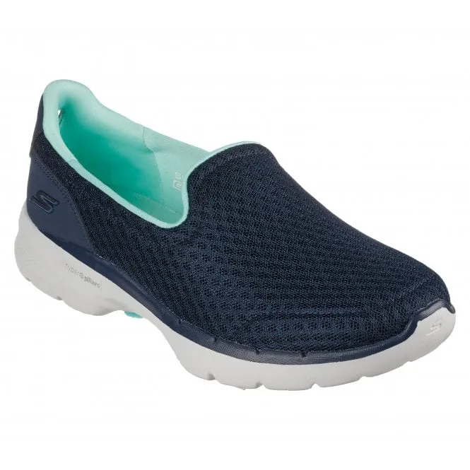 Skechers  GOWalk 6 - Big Splash Navy/Turquoise Slip-On Trainers 124508 NVTQ