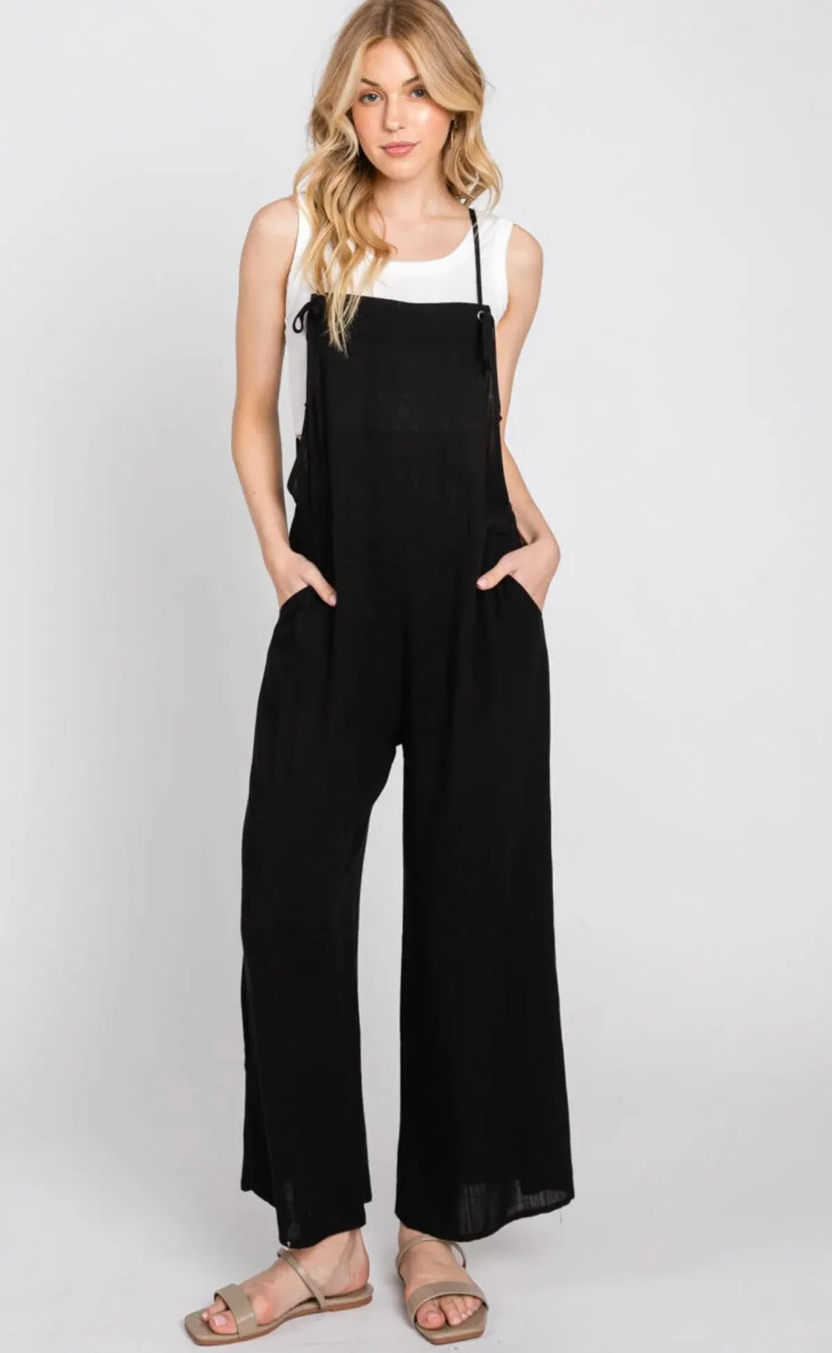 Wide Leg Jumpsuit with Spaghetti Straps