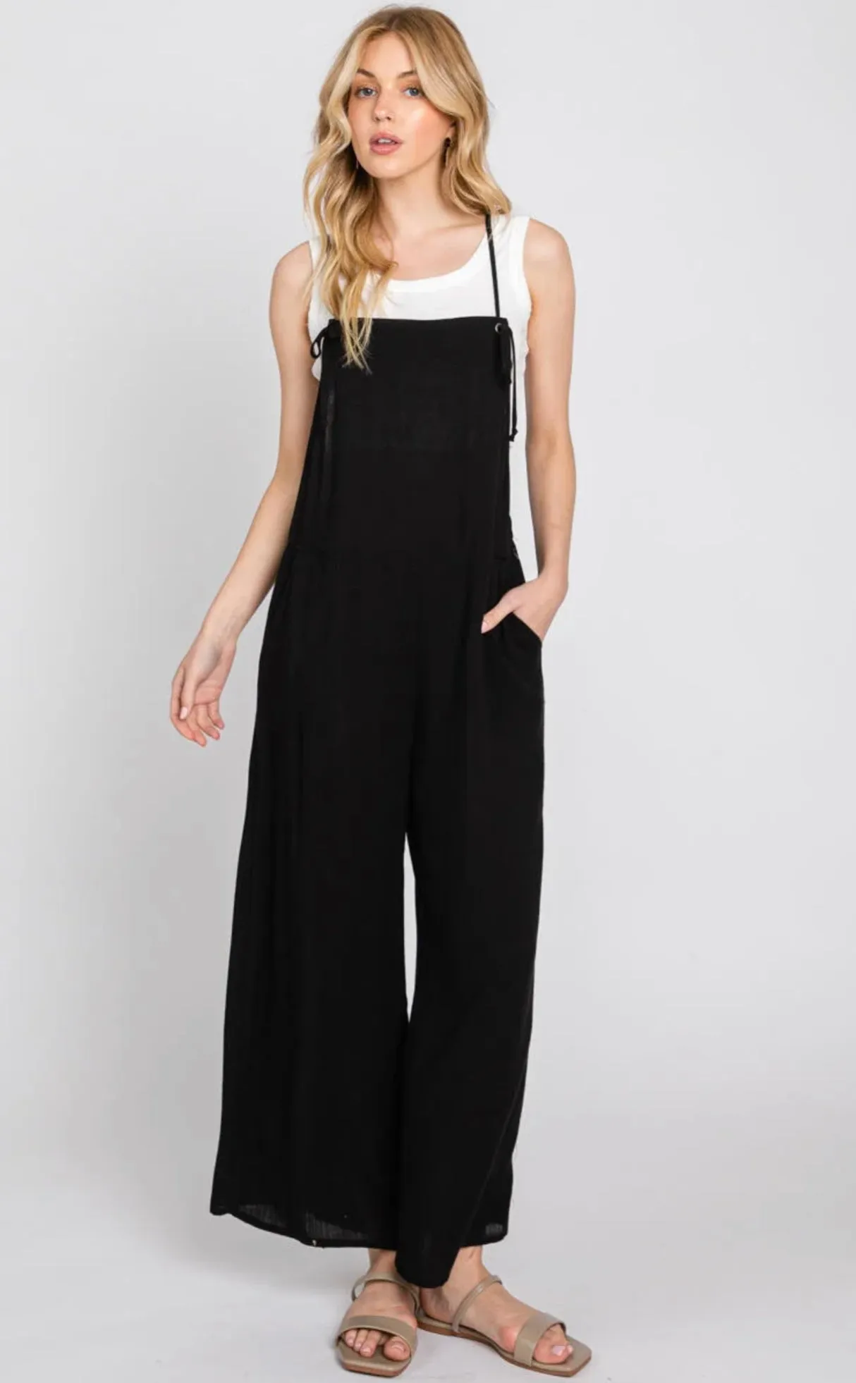 Wide Leg Jumpsuit with Spaghetti Straps
